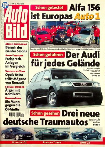 Deckblatt Auto Bild (10/1998)